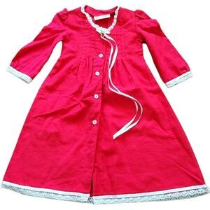 Vintage Faerie Red Lace Trimmed Dress Elfen Fairy Christmas Renfest Cosplay 12M